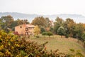 Rural farmhouse in tuscan countryside landscape, Tuscany, Italy Royalty Free Stock Photo