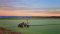 Rural farmlands as dawn breaks