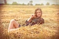 Rural girl in field