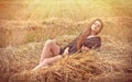 Rural girl in field