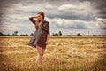 Rural girl in field