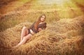 Rural girl in field