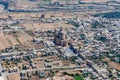 Rural Gozo island as seen from above. Aerial view of Malta. The dome of Rotunda of Xewkija Casal Xeuchia is the largest in Gozo. Royalty Free Stock Photo