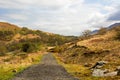 Rural gravel road in Scottish Highlands, West Highland Way. Beau Royalty Free Stock Photo