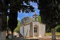 Rural greek white chapel on samos Royalty Free Stock Photo