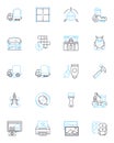 Rural growth linear icons set. Agriculture, Homesteading, Sustainability, Development, Farming, Cattle, Livestock line