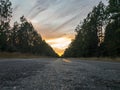 Rural highway centerline in afternoon Royalty Free Stock Photo