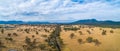 Rural highway passing through Australian outback.