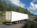 Rural highway and white truck