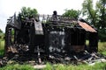 Home destroyed by fire. Royalty Free Stock Photo