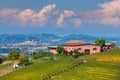 Rural house and autumnal vineyards. Royalty Free Stock Photo