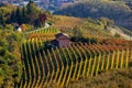 Rural house on the hill among vineyards in Italy. Royalty Free Stock Photo