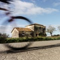 Rural house with moving bicycle