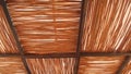 Rural house roof made of cogon grass,thatch roof background,Basketwork,Straw pattern roof background and texture Royalty Free Stock Photo