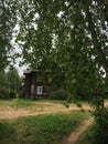 Rural houses and roads, summer in Russia Royalty Free Stock Photo