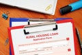 RURAL HOUSING LOAN Application Form phrase on financial document