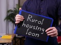 Rural housing loan is shown on the business photo using the text Royalty Free Stock Photo