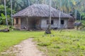 Rural hut with thatched roof Playa Maguana beach near Baracoa, Cu Royalty Free Stock Photo