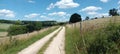 Path through blooming nature in spring in german region Mosel Royalty Free Stock Photo