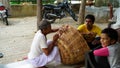 Rural India basket made from mulberry branches Royalty Free Stock Photo