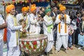 Rural indian artists playing music instruments