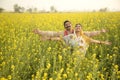 Rural Indian couple in agricultural field Royalty Free Stock Photo