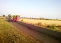 Rural Indian grass reaper women returning home Royalty Free Stock Photo