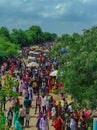 Rural Indian Village Fair, People Gathered To Celebrate Annual Fair At Nag Devta Temple In Gujarat ,