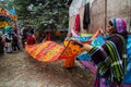 Rural Indian Women drying sari