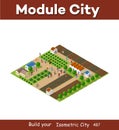 Rural isometric nature ecological farm with beds