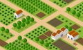 Rural isometric ranch farm