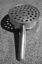 Rural kitchen utensil - strainer on the table. Royalty Free Stock Photo