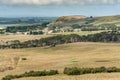 Rural landscape above town of Stanley, Tasmania, Australia