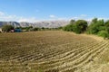 Rural landscape arable plow field Royalty Free Stock Photo