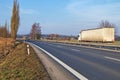 Rural landscape with an asphalt highway Royalty Free Stock Photo