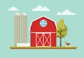 Rural landscape with a barn house Royalty Free Stock Photo