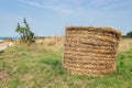 Rural landscape with haystack near coast of Normandie, France