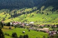 Green Valley in Rural Area of Bucovina, Romania Royalty Free Stock Photo