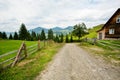 Rural landscape with country house of local farm p Royalty Free Stock Photo