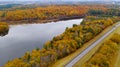 Rural Landscape Country Road Highway Fall Autumn Season Leaves