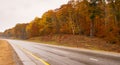 Rural Landscape Country Road Highway Fall Autumn Season Leaves Falling