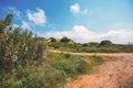 Rural landscape with dirt road Royalty Free Stock Photo