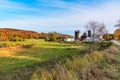 Farm in a rural landscape in Vermont during autumn colour season Royalty Free Stock Photo