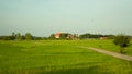 Rural landscape with a fence, Ubonratchathani , Thailand.