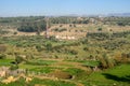 rural landscape with field and blue sky in morocco, photo as background Royalty Free Stock Photo