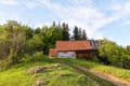 Rural landscape of green farm fields and country hillsides Royalty Free Stock Photo