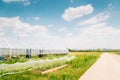 Rural landscape with greenhouse at spring in Korea Royalty Free Stock Photo