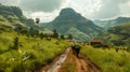 Rural landscape in the highlands of Eswatini Royalty Free Stock Photo