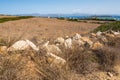 The rural landscape of the island of Paros. Royalty Free Stock Photo