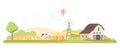 Rural landscape - modern flat design style vector illustration Royalty Free Stock Photo